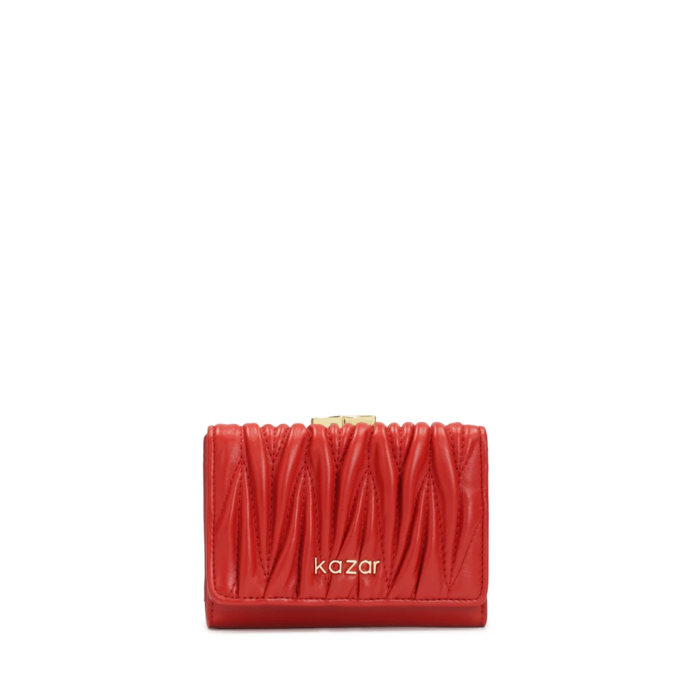 Kazar Kleine leren portemonnee in rode kleur Red Dames