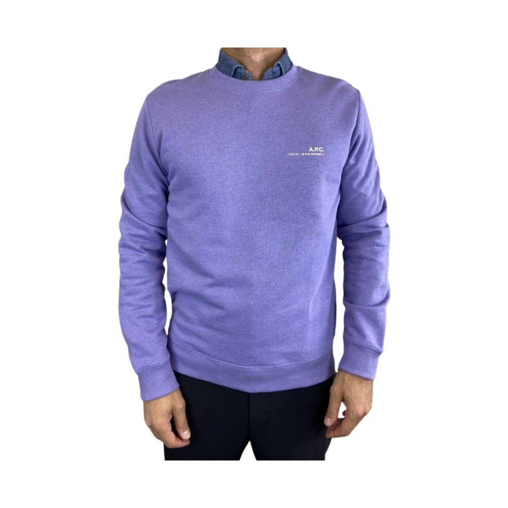 A.p.c. Paarse Ronde Hals Sweater Purple Heren