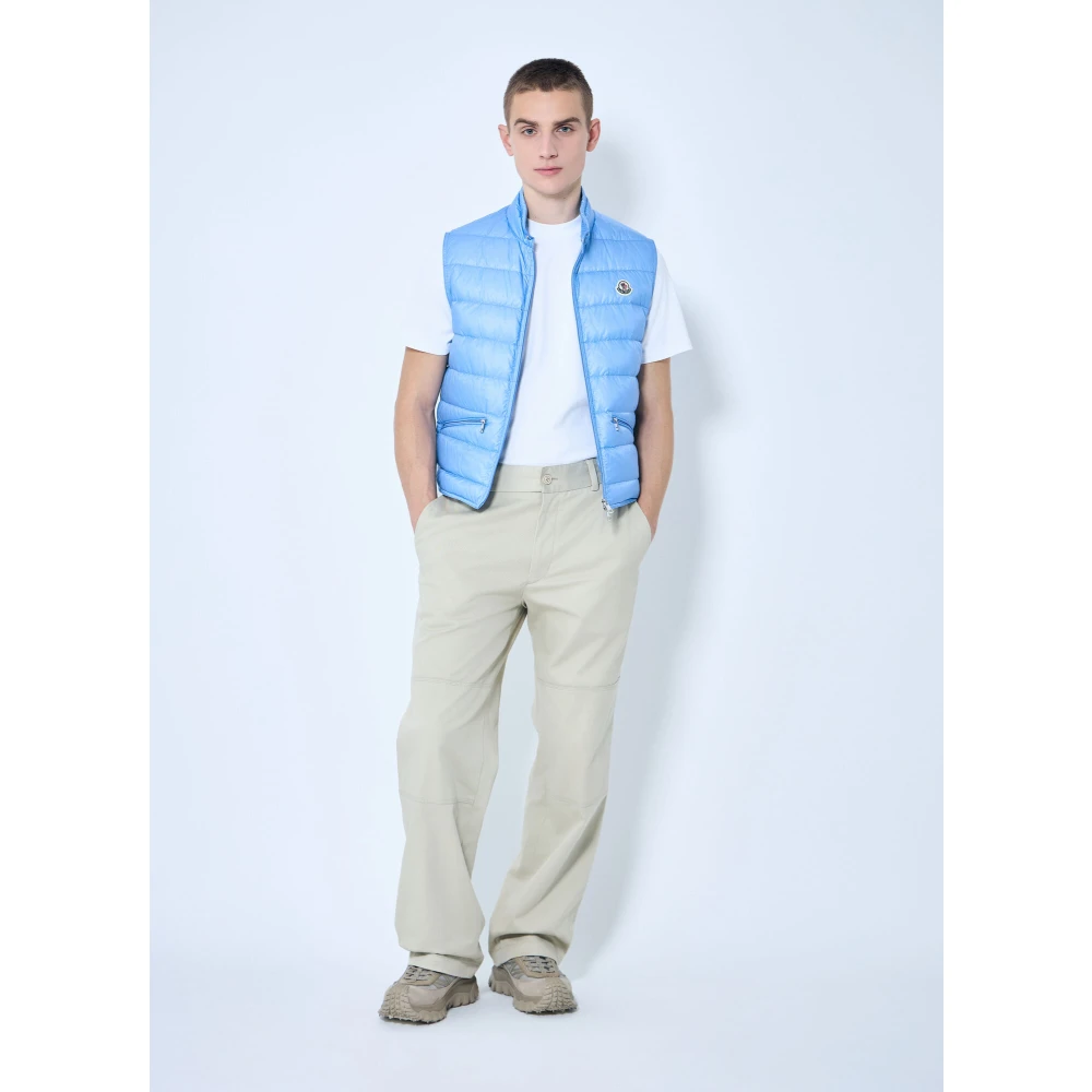 Moncler Katoenmix Twill Broek Beige Heren