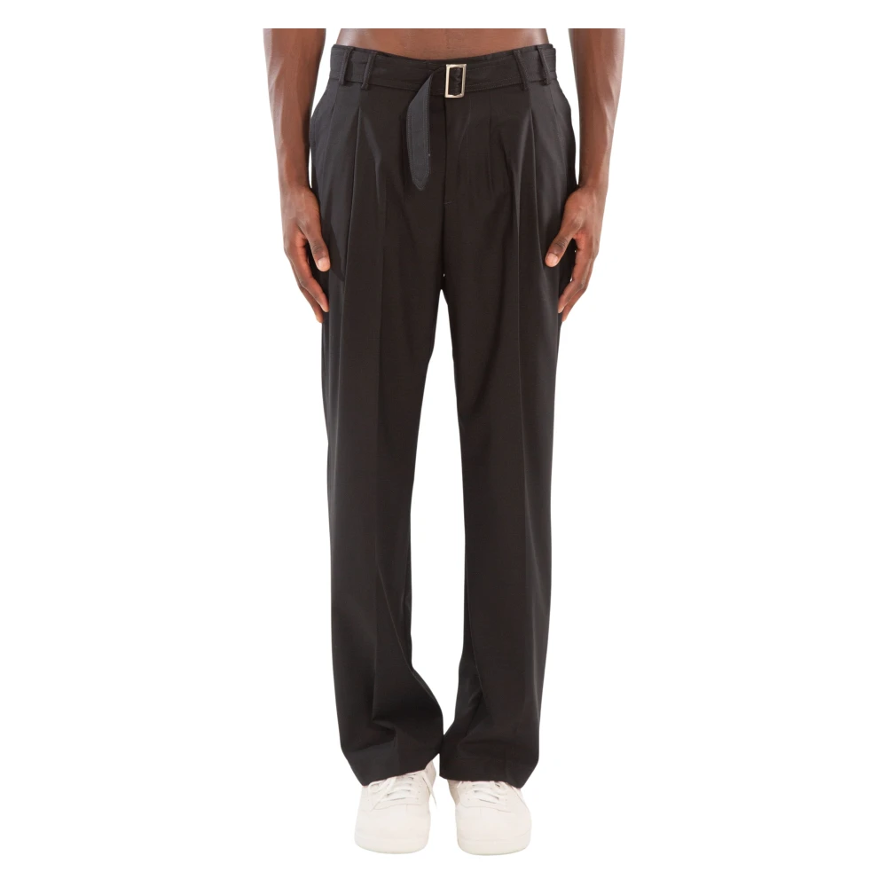 Costumein 3-Pleats Riem Broek Black Heren