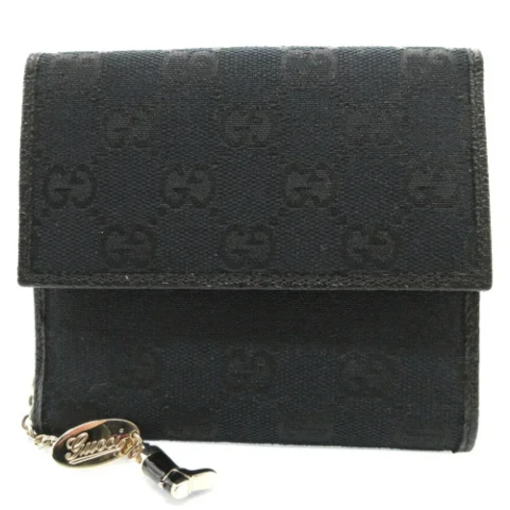 Gucci Vintage Pre-owned Canvas wallets Black Dames