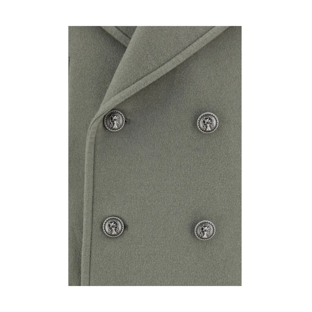 BRUNELLO CUCINELLI Dubbelbreasted wollen jas Gray Heren