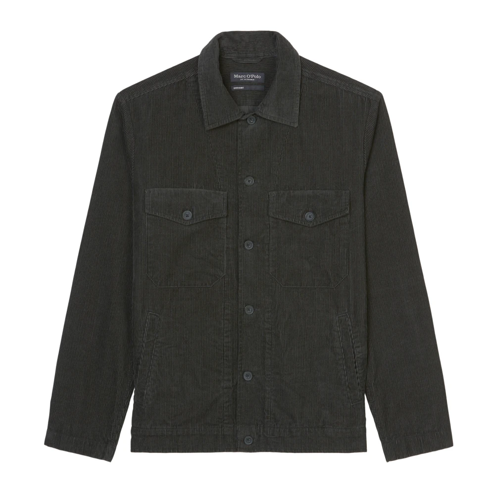 Marc O'Polo Ribfluwelen overshirt Gray Heren