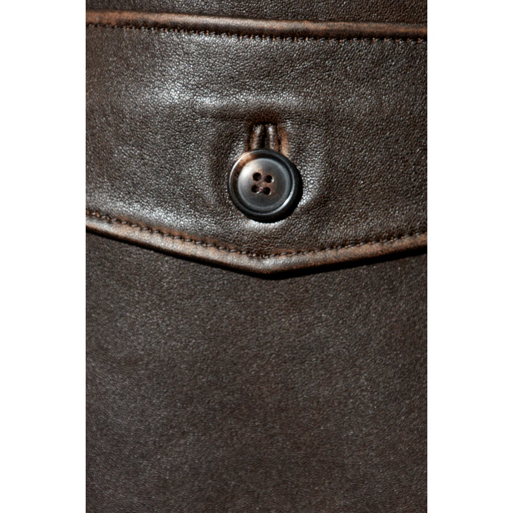 Officine Générale Leren jas Brown Heren
