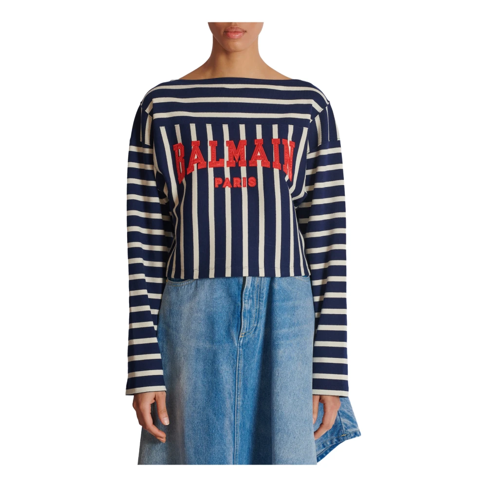 Balmain Gestreepte baseball top Multicolor Dames
