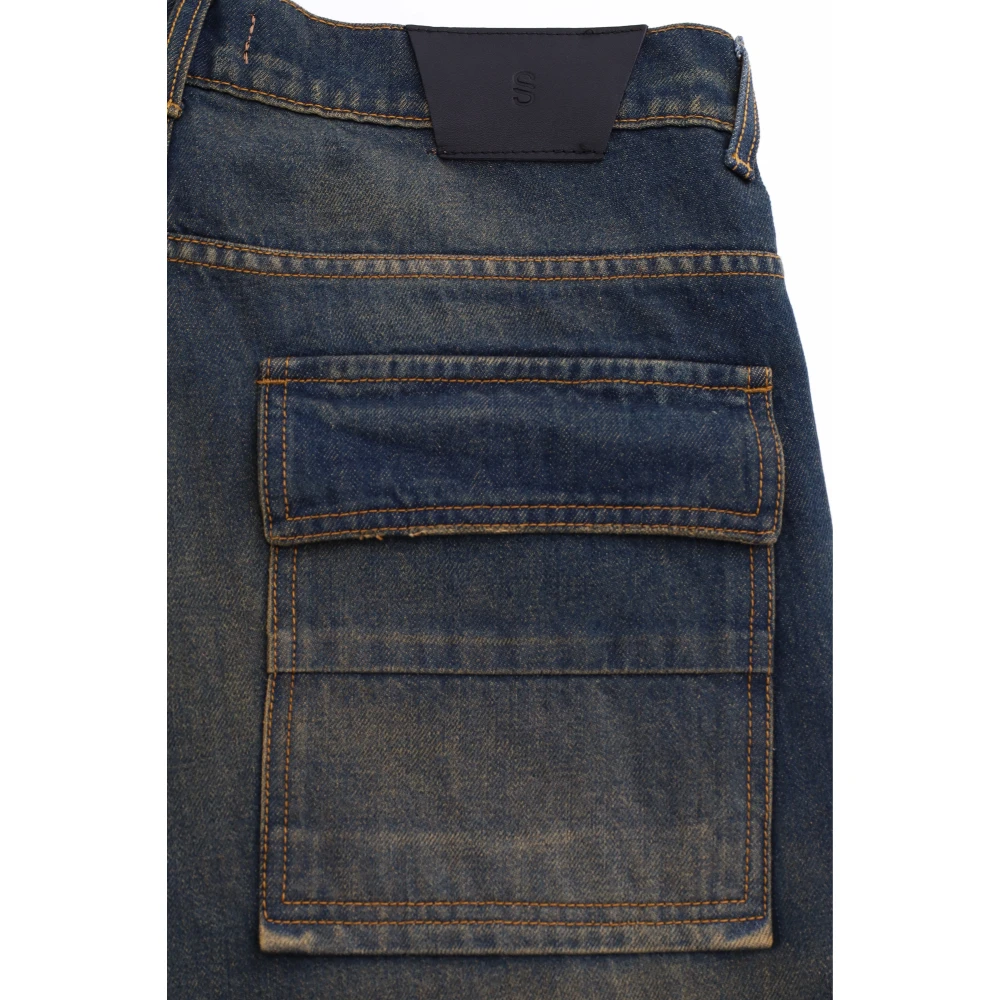 Salvatore Santoro Pu katoenen timmerman jeans Blue Heren