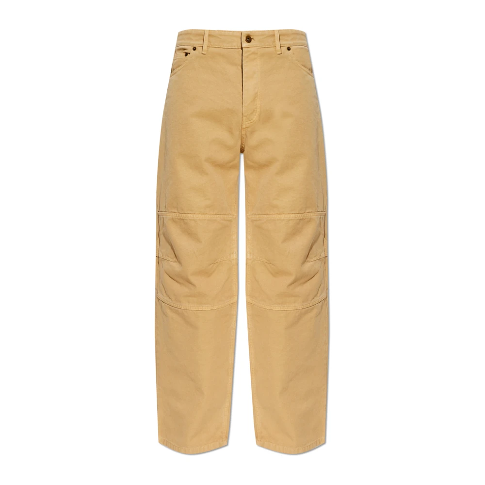 Burberry Men's Beige Wide Trousers, L, Corban Cargo Trousers