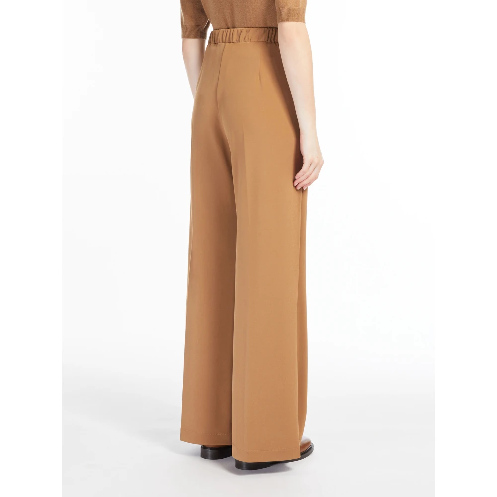 Max Mara Bruine Crepe Broek met Zakken Brown Dames