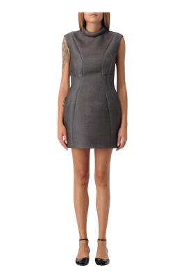 grey-high-neck-mini-dress