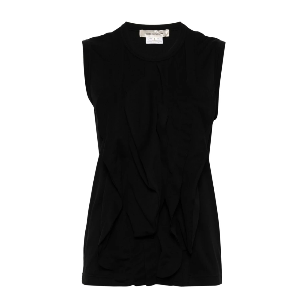 Comme des Garçons Zwarte Gerimpelde Mouwloze Top Black Dames