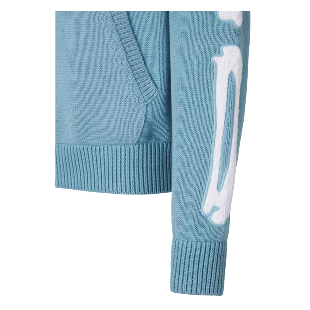 Amiri Helblauwe katoenen hoodie met capuchon Blue Heren