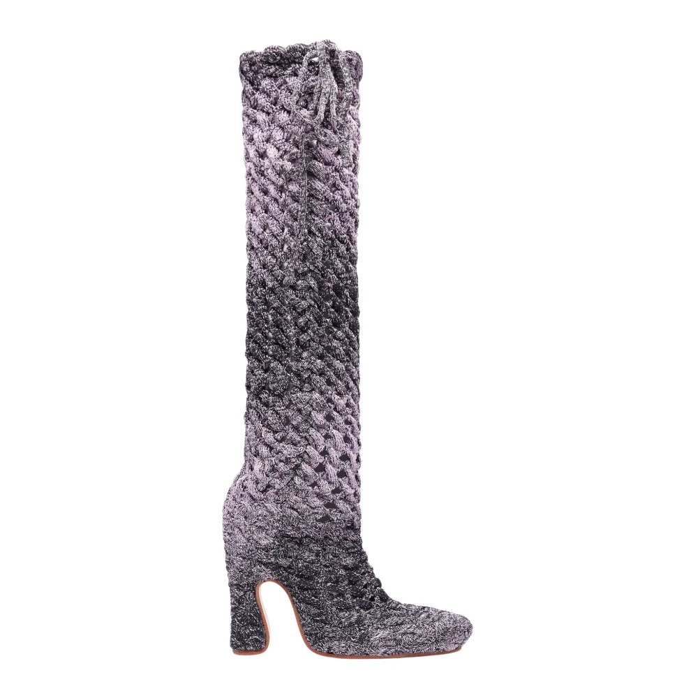 Isa Boulder Women's Purple Over-The-Knee Boots, 4 Uk, Spiral Cable Boots