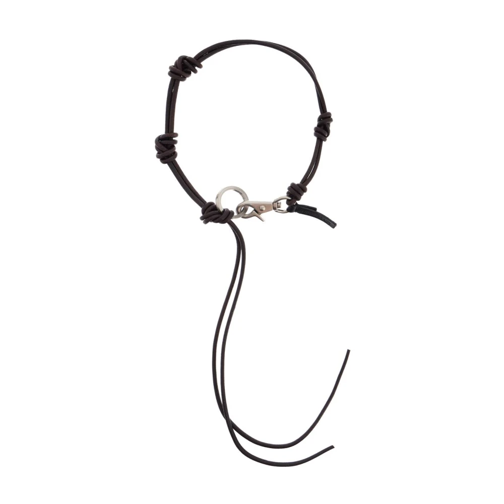 Our Legacy Leren Ladon Sleutelhanger met Karabijn Brown Unisex
