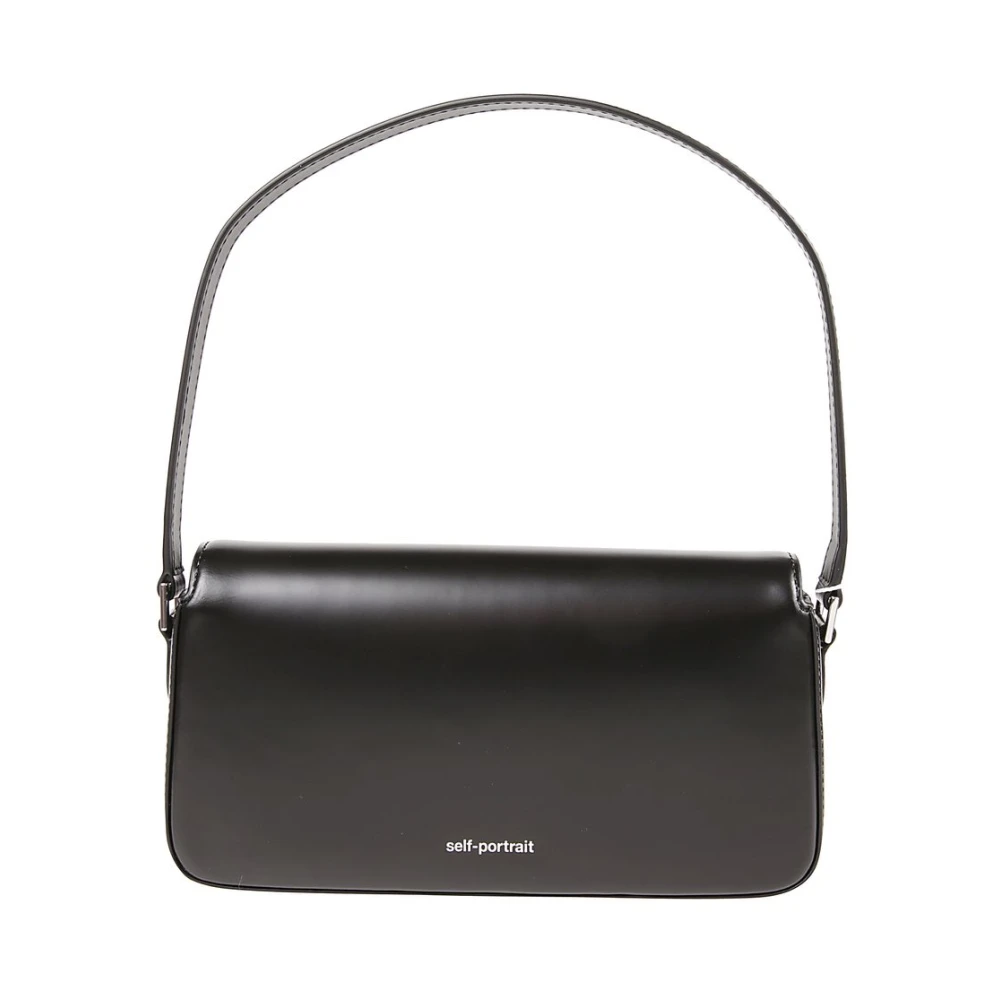 Self Portrait Stijlvolle zwarte leren Baguette tas Black Dames