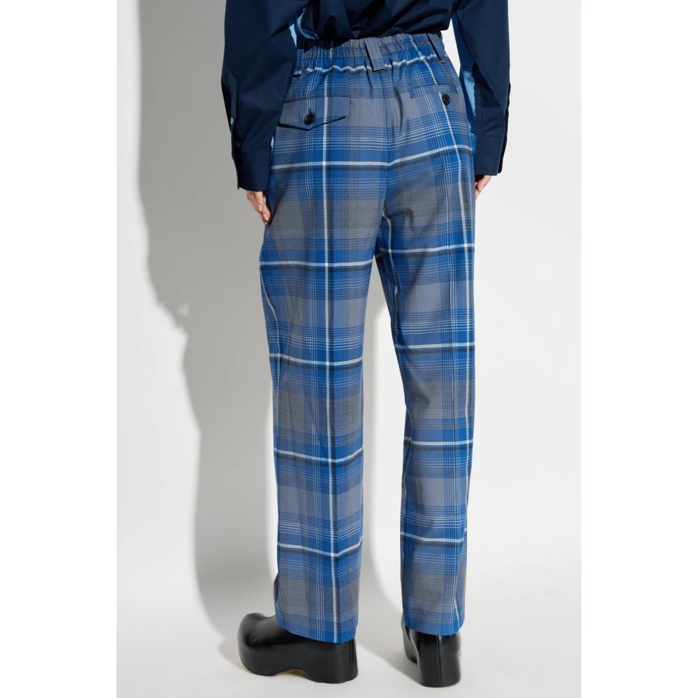 Marni Geruite broek Blue Dames