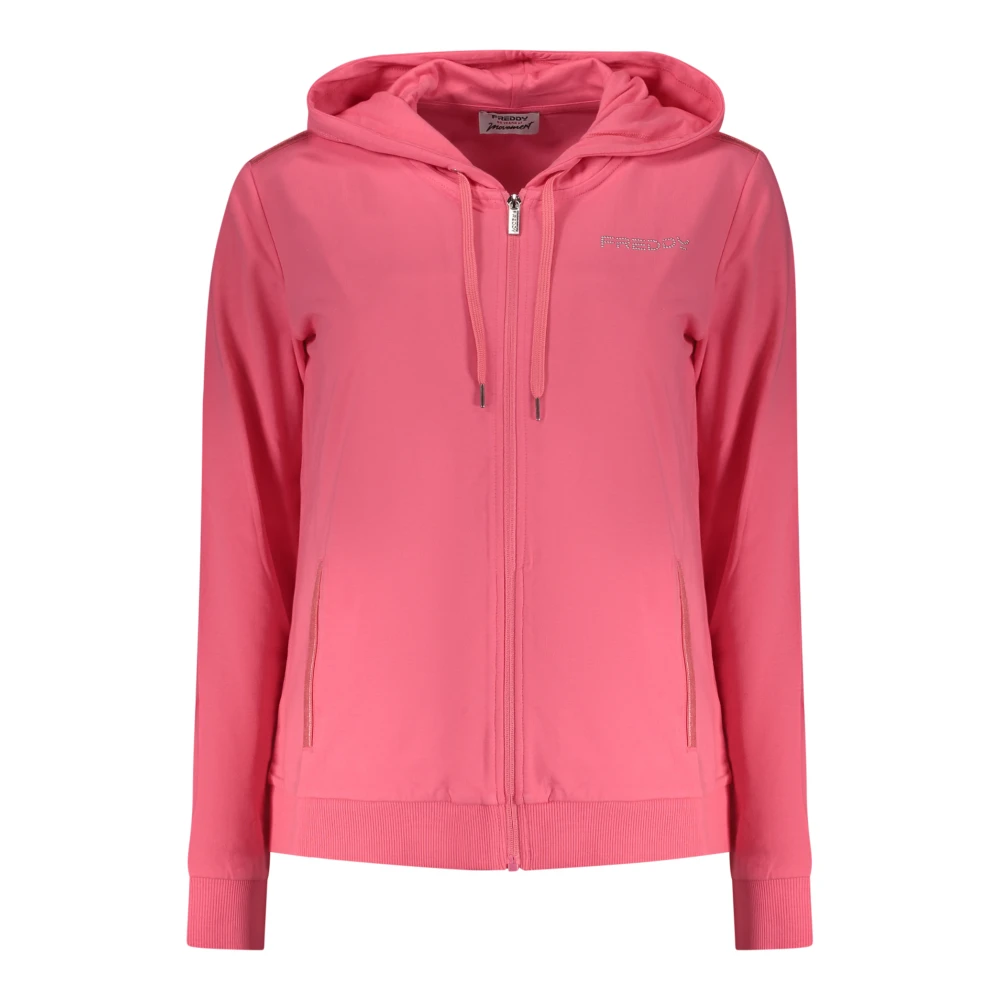 Freddy Women's Pink Zip-Throughs, L, Long-Sleeved Hoodie