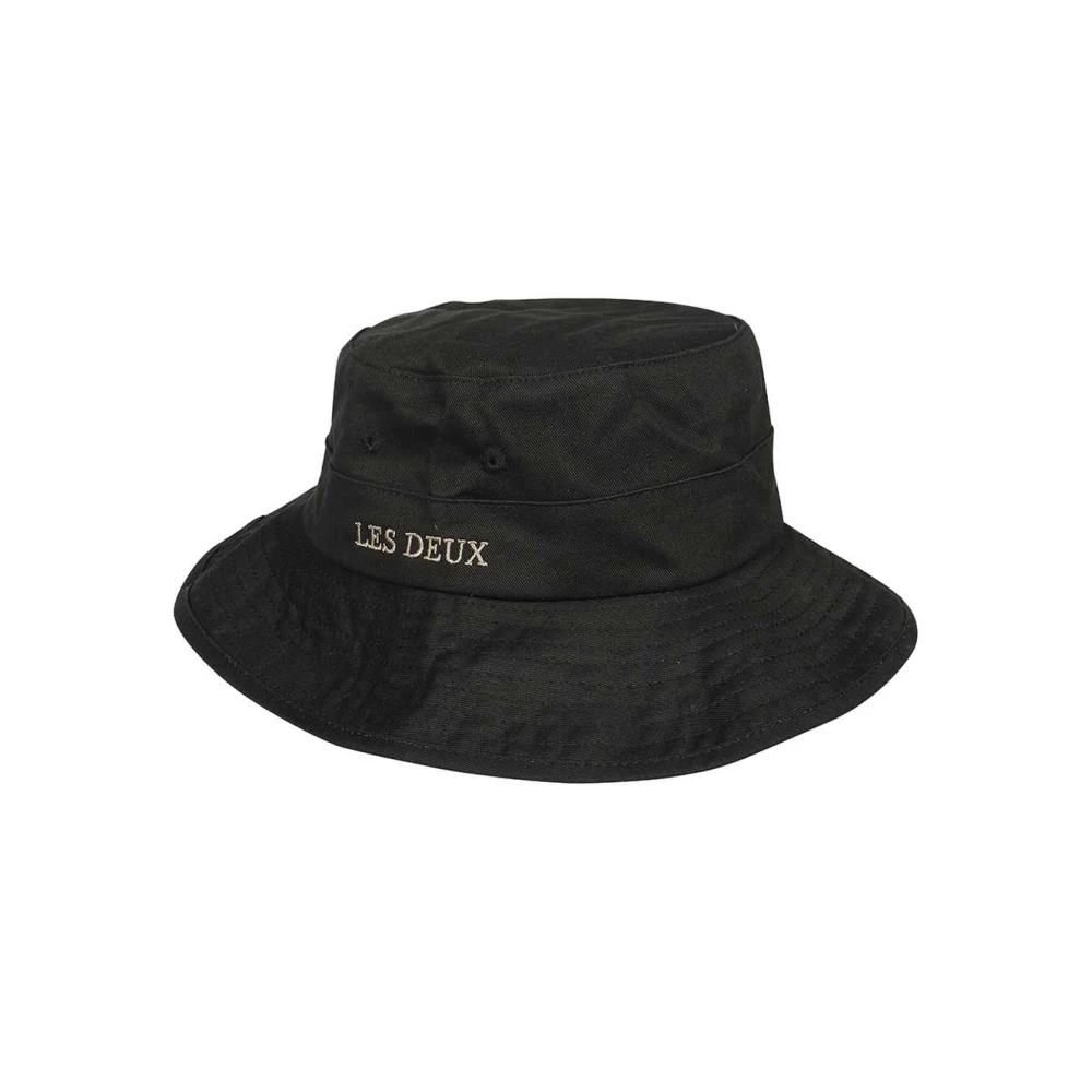 Les Deux Bucket Hat met Contrasterend Kleurlogo Black Heren