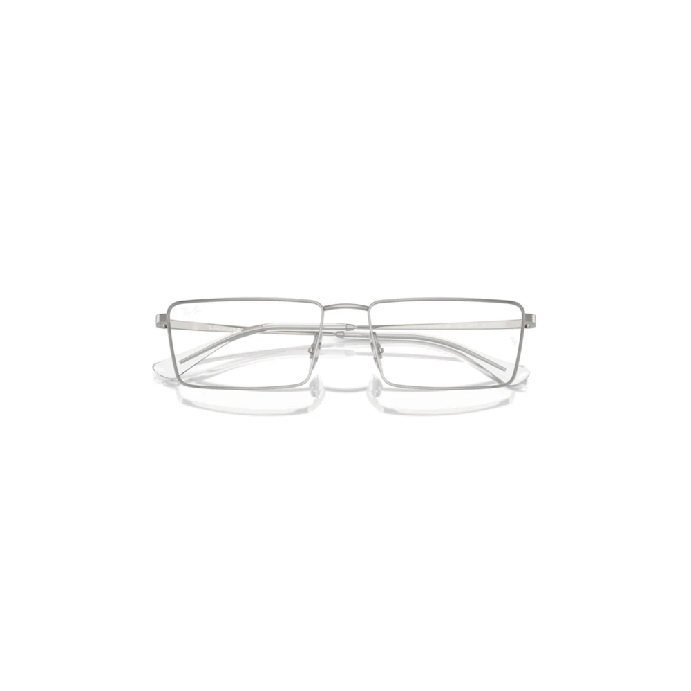 Ray-Ban Minimalistische Rechthoekige Metalen Frame Zonnebril Gray Unisex
