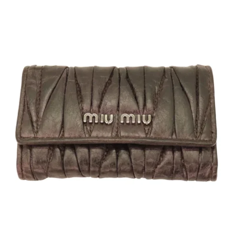 Miu Pre-owned Leather key-holders Black Dames