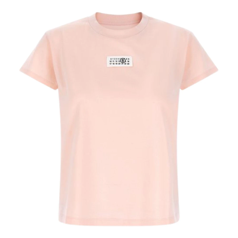 Mm6 Maison Margiela Pink Numeric Cotton T-Shirt - Female - T-Shirts - S - Tops