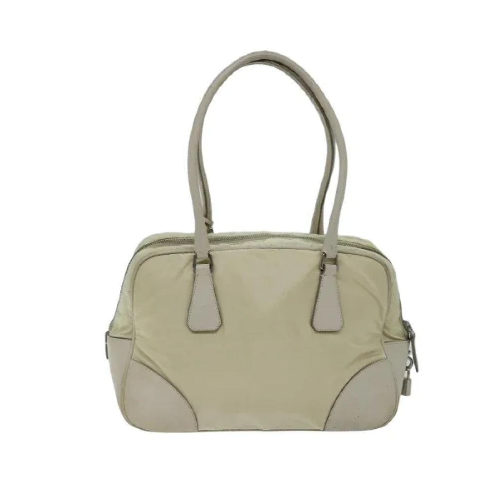Prada Vintage Pre-owned Nylon prada-bags Beige Dames