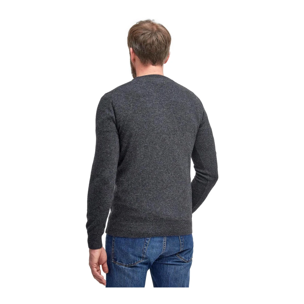 Barbour Essentiële Wol Ronde Hals Trui Houtskool Gray Heren