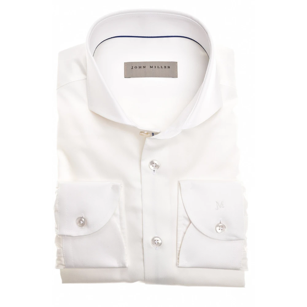 John Miller Witte Business Overhemd Jurk White Heren