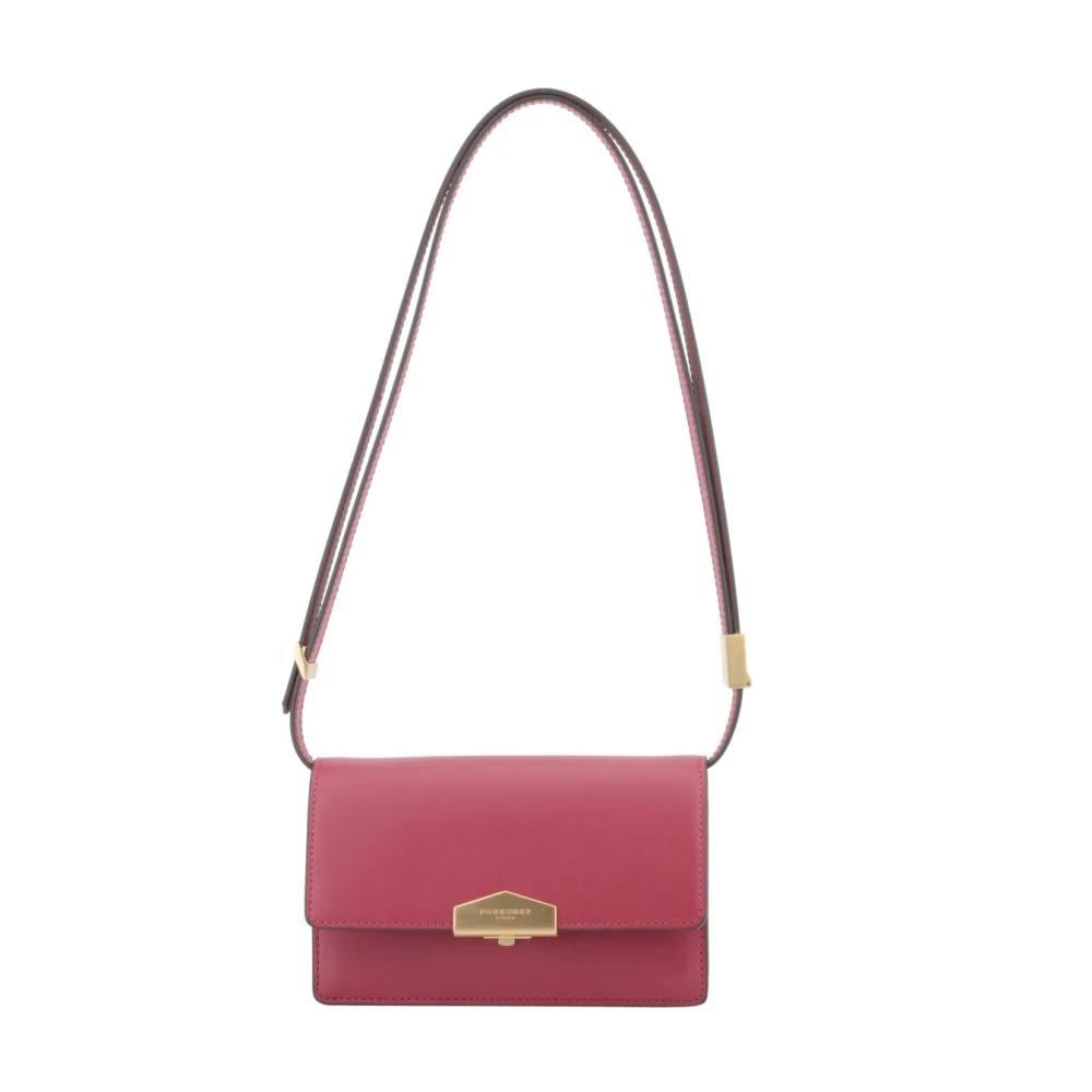 Pourchet Paris Hallon Crossbody Väska med Fack Pink, Dam