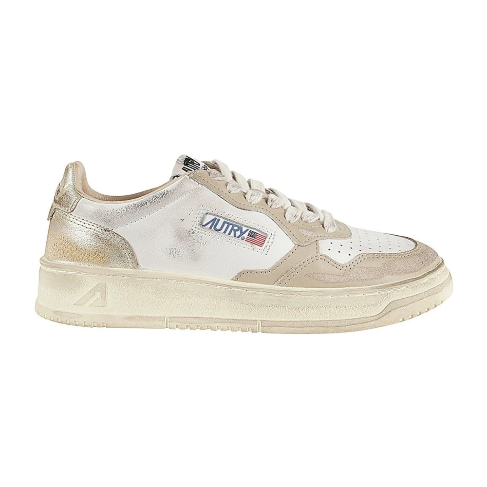 Autry Women's Beige Sneakers, 5 Uk, Medalist Low Super Vintage Trainers