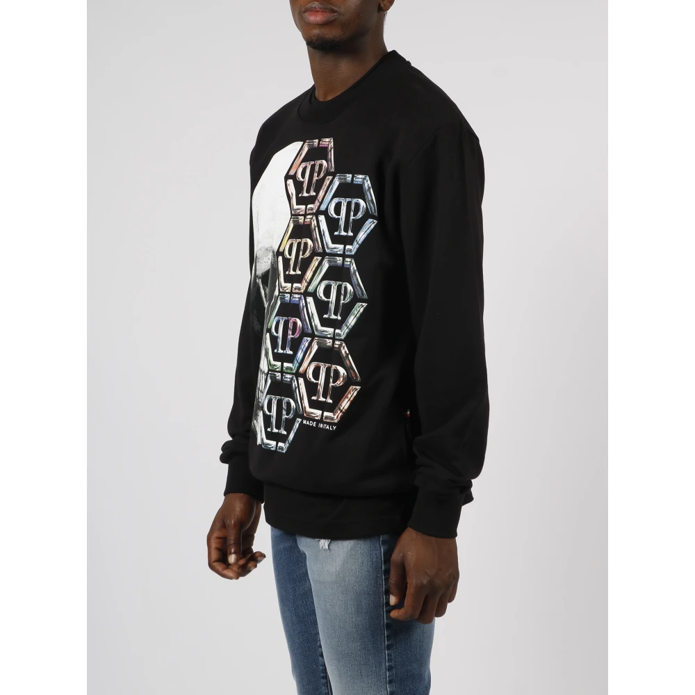 Philipp Plein Skull Print Crewneck Sweatshirt Black Heren