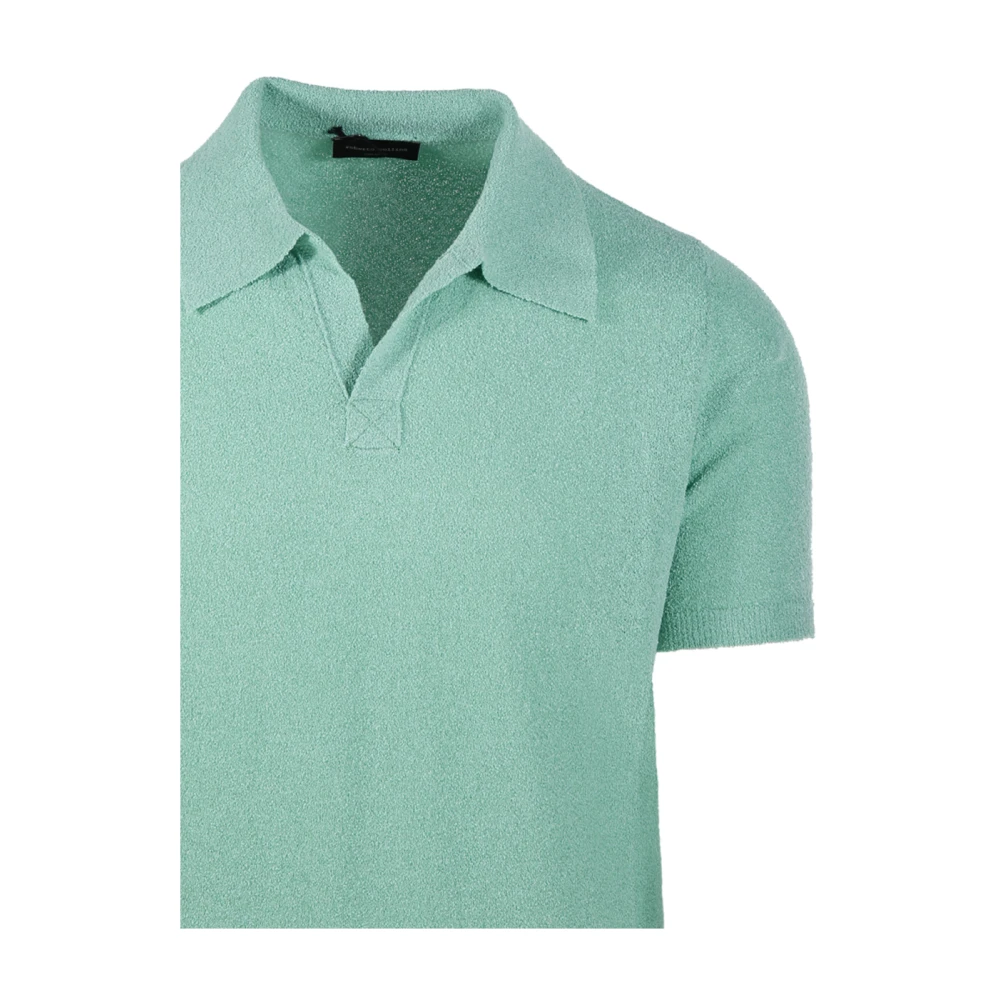 Roberto Collina Menta Polo Korte Mouw Sweater Green Heren