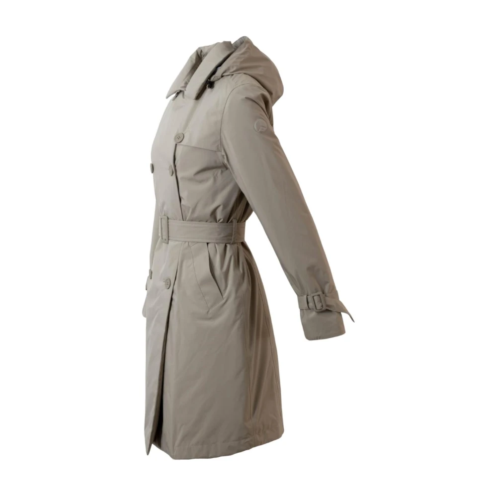 People of Shibuya Beige Hooded Gabardine met Afneembare Capuchon Beige Dames