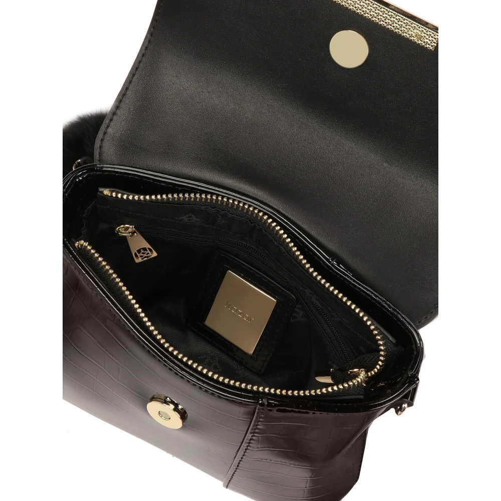 Kazar Kleine gelakte kettinghandtas Black Dames