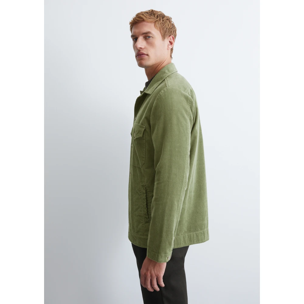 Marc O'Polo Ribfluwelen overshirt Gray Heren