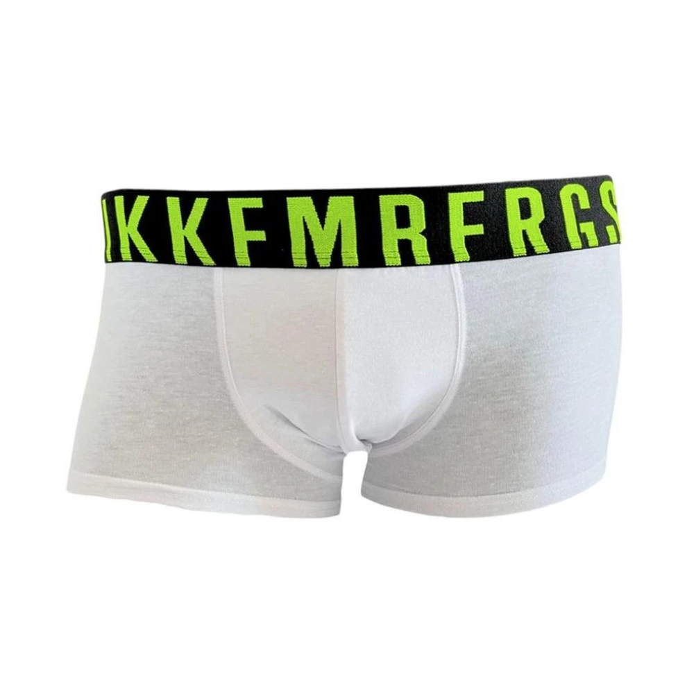 Bikkembergs Men's White Underpants, 2XL, Branded Band Polyester Boxers