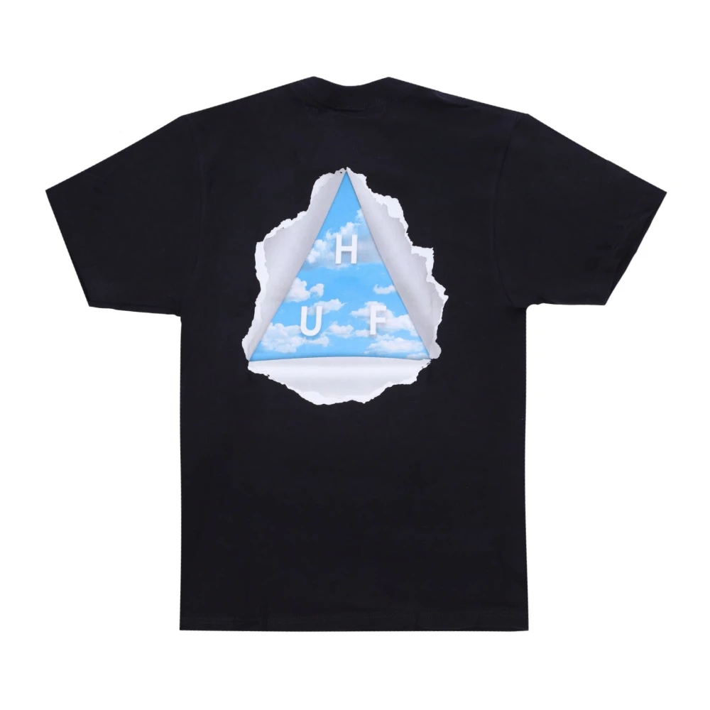 HUF Zwarte Crew Neck Tee met Logo Black Heren