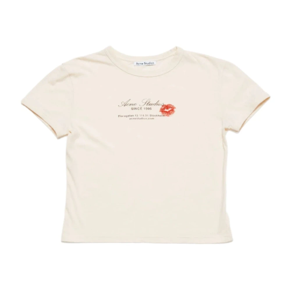 Acne Studios Kus Logo Grafische T-shirt Gray Dames