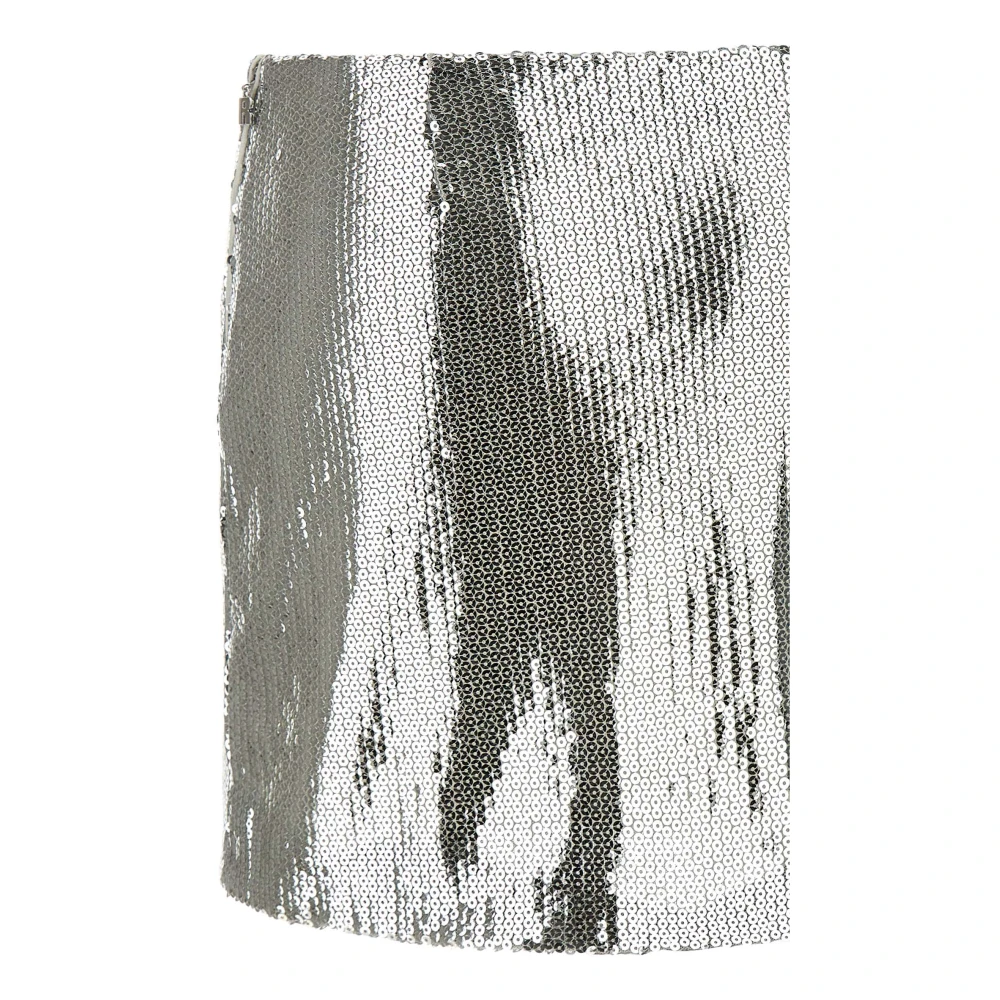 Rotate Birger Christensen Zilveren Mini Rok met Pailletten Gray Dames