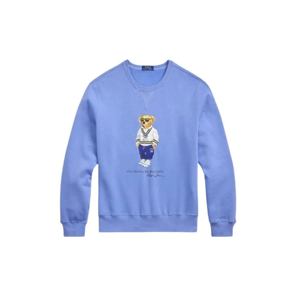 Polo Ralph Lauren Katoenen Polo Bear Sweatshirt met Tennisstijl Blue Heren