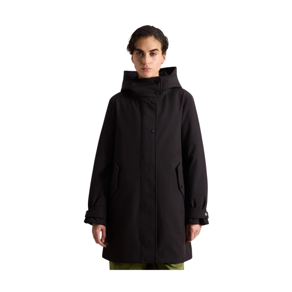 Woolrich Zwarte Tech Softshell Parka Jas Black