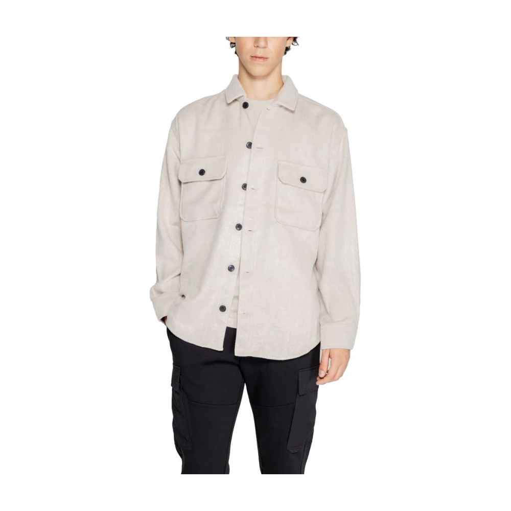 jack & jones Beige Polyester Jas Heren Wintercollectie Beige Heren