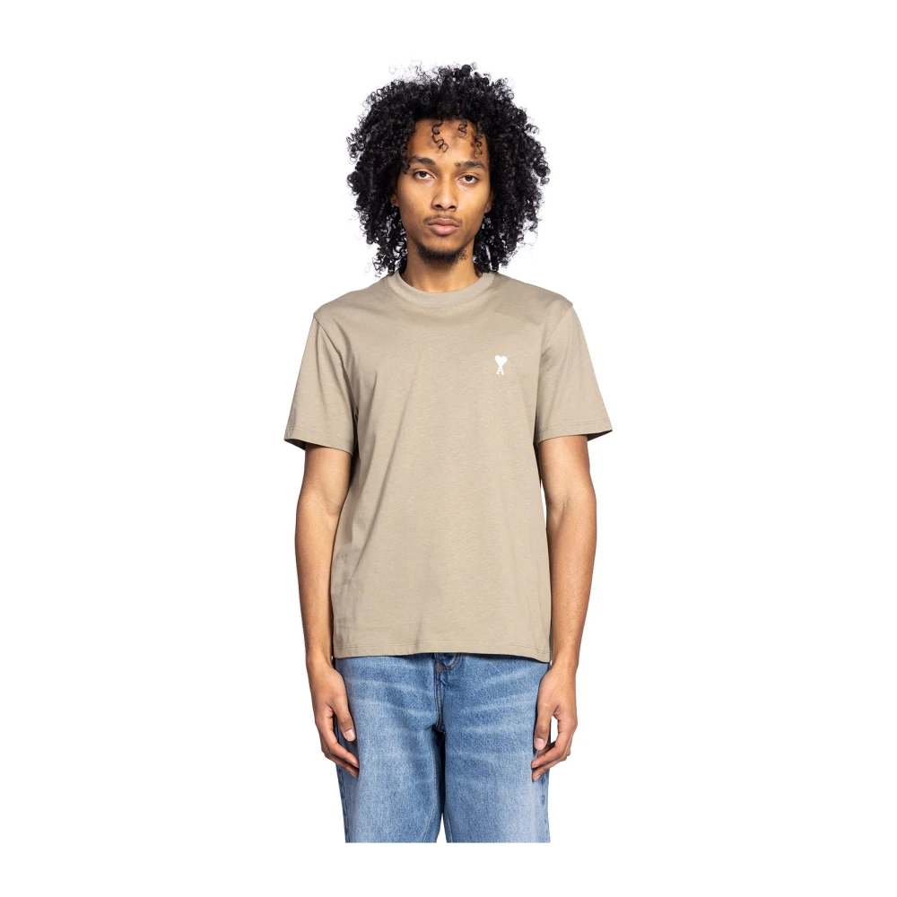 Ami Paris Off White Klassiek T-Shirt Laurel Brown Heren