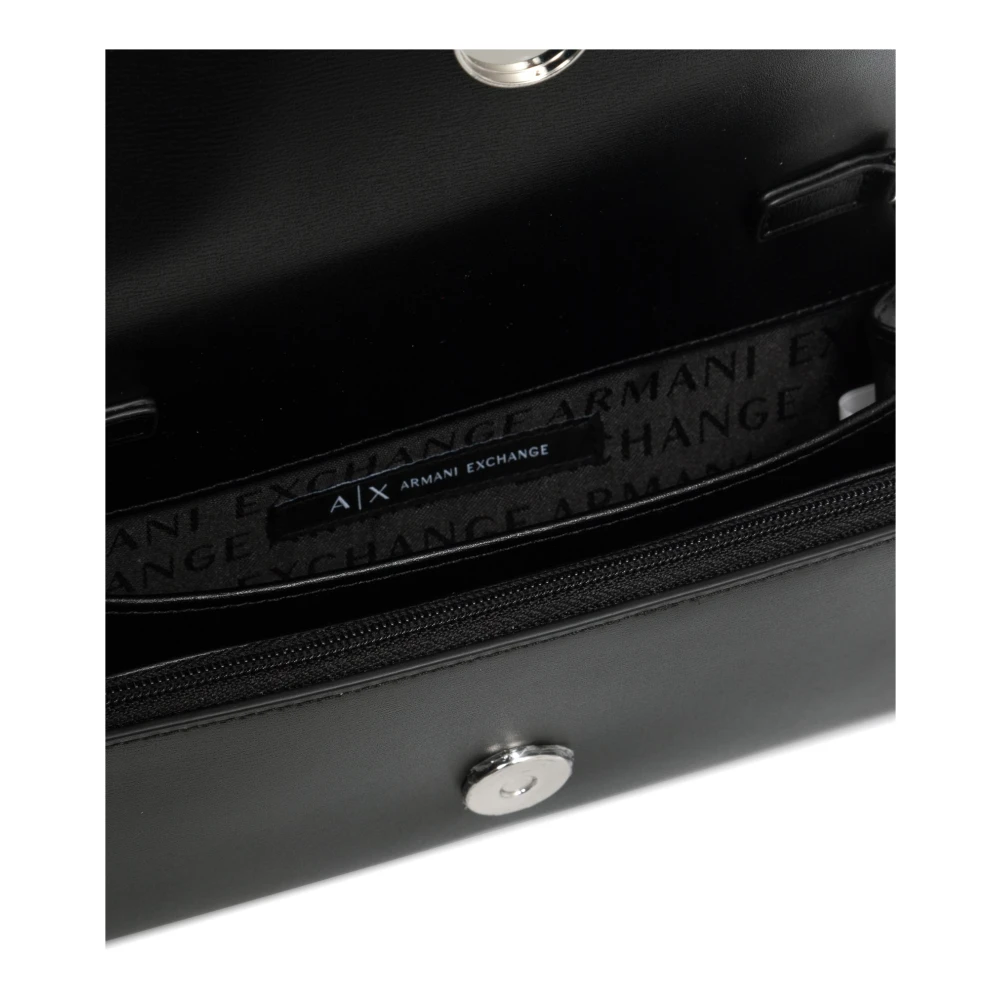 Armani Exchange Schoudertas met drukknoop en logo Black Dames