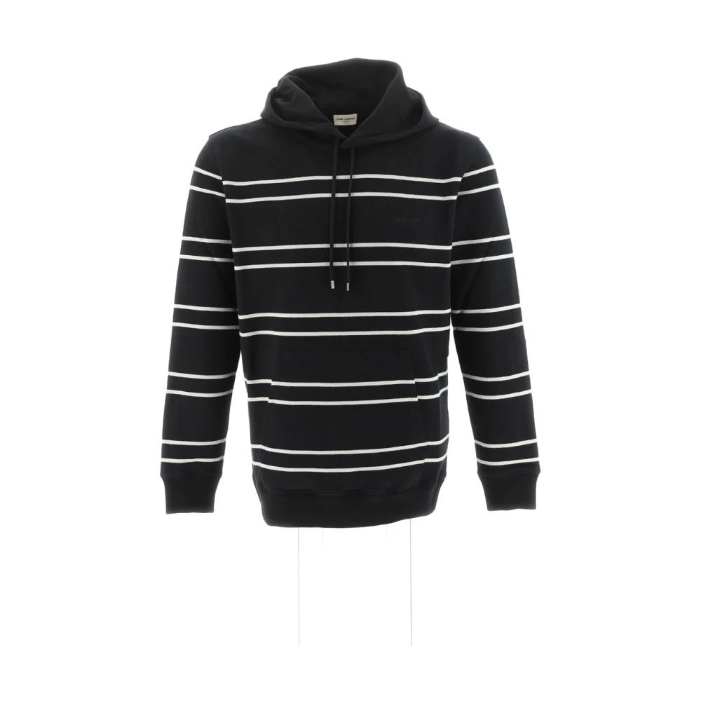 Saint Laurent Stripes Logo Hoodie Multicolor Heren