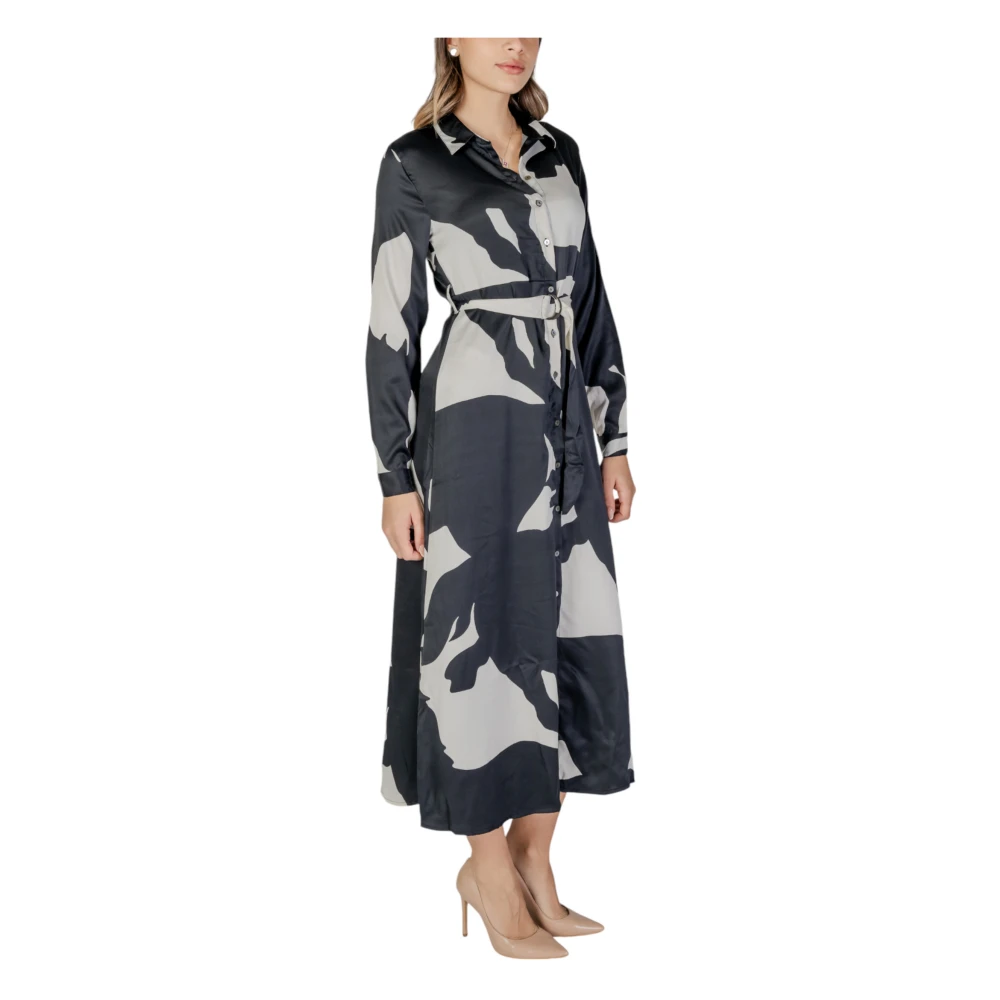 Only Zwarte V-hals Knoopjurk Herfst Winter Multicolor Dames