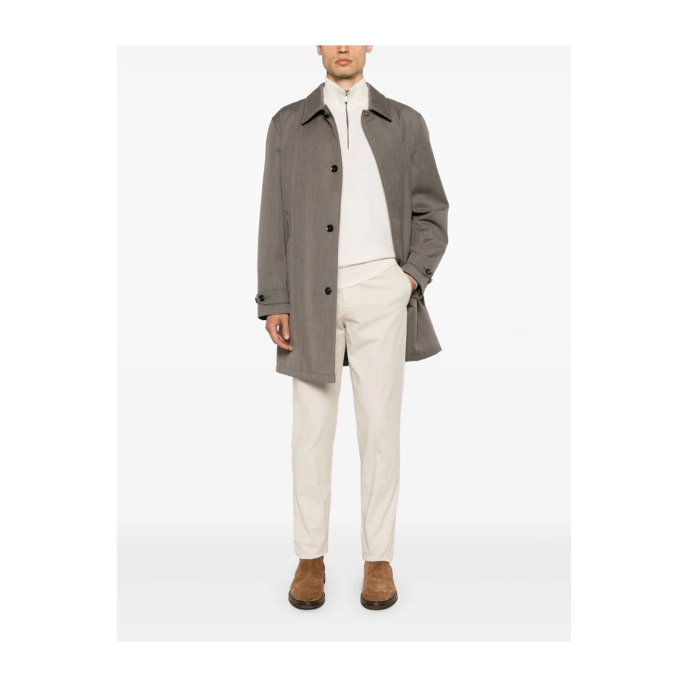 Brioni Bruine Wol Klassieke Jas Gray Heren