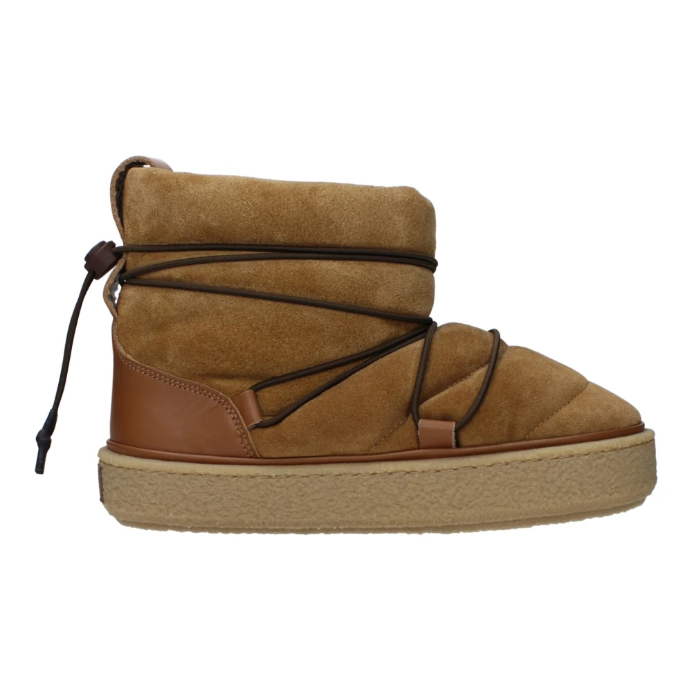 Isabel Marant Women's Brown Leather Ankle Boots Stylish Winter - Winter Boots - 4 Uk- Shoes