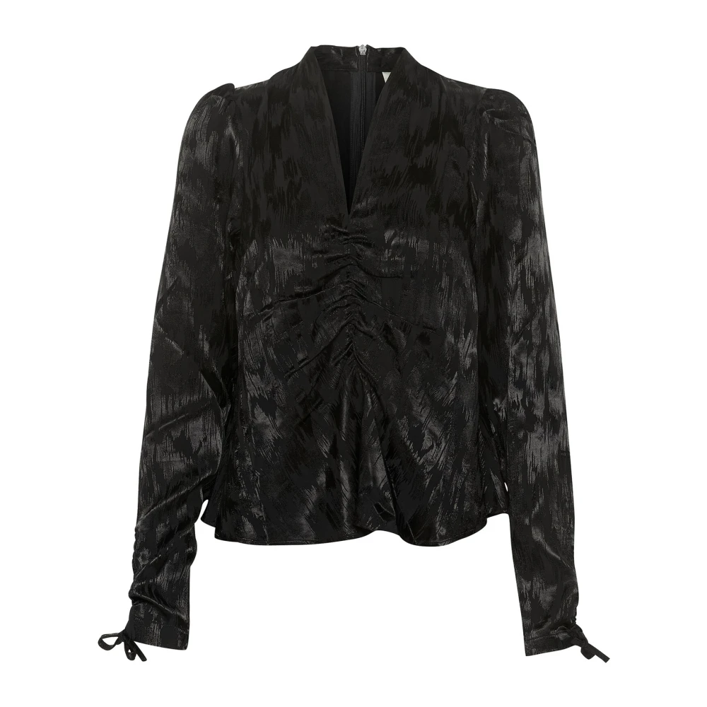 Gestuz Zwarte Gedrapeerde Dalilagz Blouse Black Dames