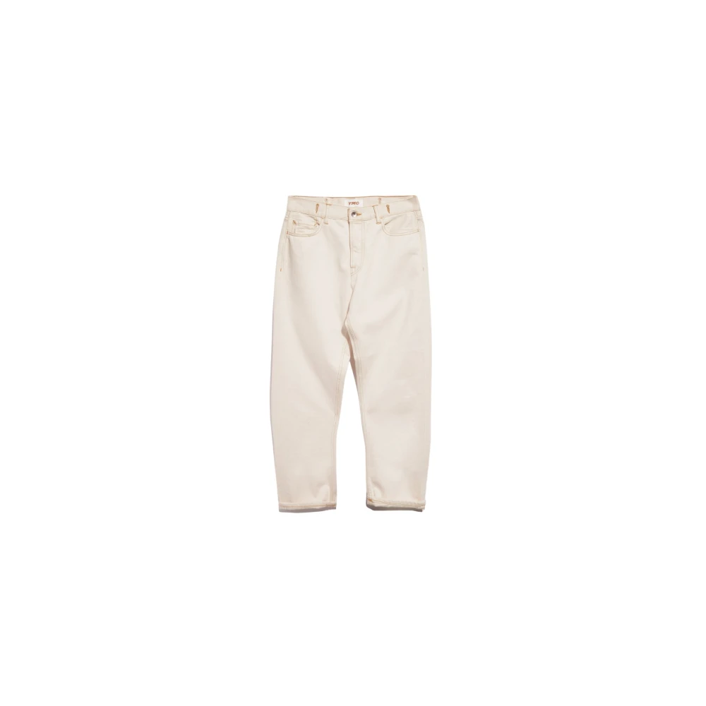 YMC You Must Create Gescheurde Denim Jeans Beige Heren