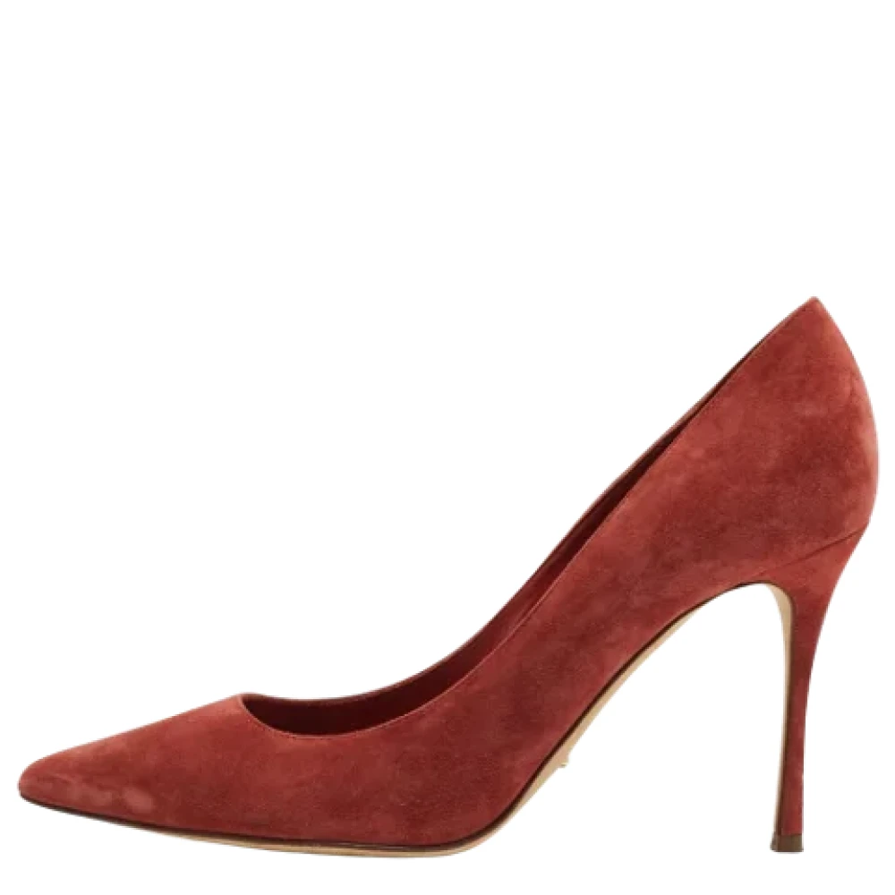 Sergio Rossi Pre-owned Suede heels Red Dames